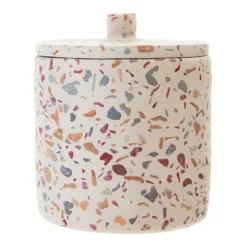Toreno Terrazzo-Effect Concrete Cotton Jar With Lid
