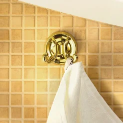 Smedbo Villa Double Towel Hook - Polished Brass