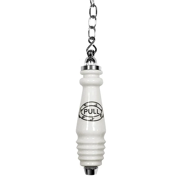 Victorian Traditional Ceramic And Chrome Flush Pull