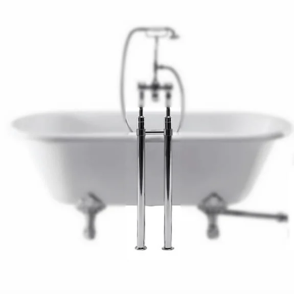 Burlington Gold Freestanding Bath Standpipes With Support Bar