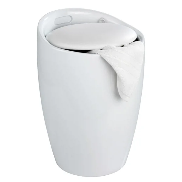 Wenko - Candy Laundry Bin & Bath Stool - White - Image 3