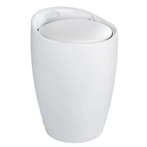 Wenko - Candy Laundry Bin & Bath Stool - White - Image 2