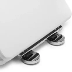 Croydex Garda D-Shape White Flexi-Fix Toilet Seat With Soft Close And Quick Release