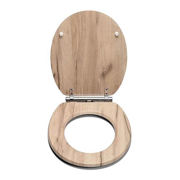 Croydex Corella Grey Oak Effect Flexi-Fix Toilet Seat With Soft Close And Quick Release - Image 3