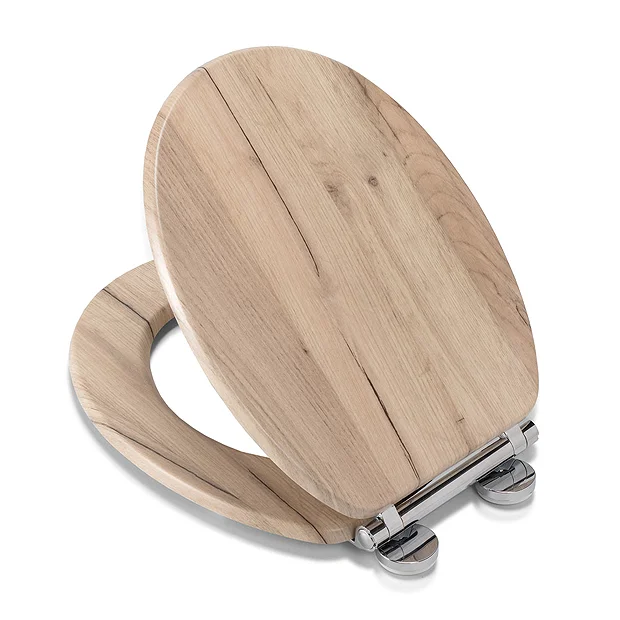 Croydex Corella Grey Oak Effect Flexi-Fix Toilet Seat With Soft Close And Quick Release - Image 2