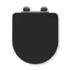 Croydex Iseo Black D-Shaped Flexi-Fix Toilet Seat With Soft Close And Quick Release