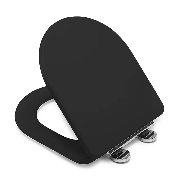 Croydex Iseo Black D-Shaped Flexi-Fix Toilet Seat With Soft Close And Quick Release - Image 2