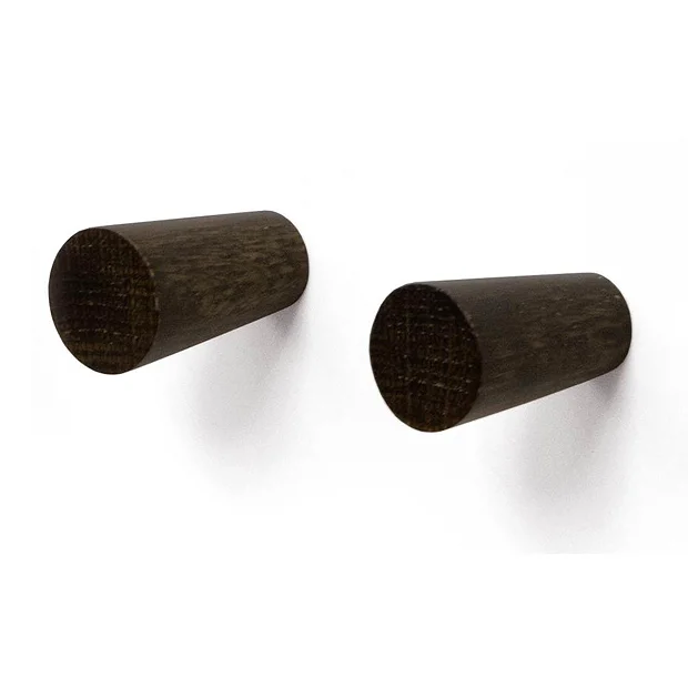 Wooden Robe Hooks Dark Oak (Pack Of 2)